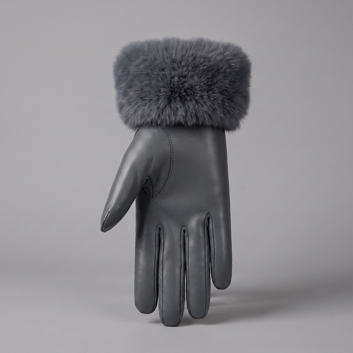 Storm Grey Leather Glove